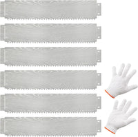 Bordatura da Giardino 6 M, Set di 6 Bordi per Aiuola 110 x 22 cm in Metallo Zincato con Paio di Guanti, Recinzione Flessibile per Prato, Cortile e Giardino