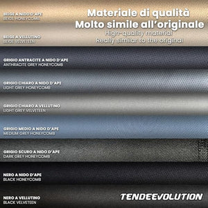 Kit Riparazione Tessuto Cielo Auto - Nido D'ape Beige Con 3 Colle a Pennello - Misura 1,50 x 4 m - Adatto anche per Pannelli Portiere e Pantoni