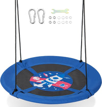 Altalena a Nido da 102 cm per Bambini, Altalena Rotonda con Corde Regolabili, Ideale per Cortile e Giardino, CapacitÃ  di Carico 100 kg (Razzo)