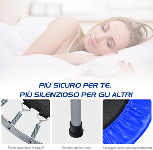 Trampolino per Bambini e Adulti, Tappeto Elastico Pieghevole e Regolabile in 4 Altezze con Maniglia, Capacità di Carico 150 kg