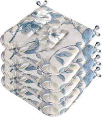 Set 4 Cuscini Sedia Cotone Con Lacci Lavabili Morbidi Universali Coprisedia Shabby Chic Vintage