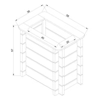 L'aiuola di giardino sopraelevata in legno - 58x38x57 cm - Timbela M611