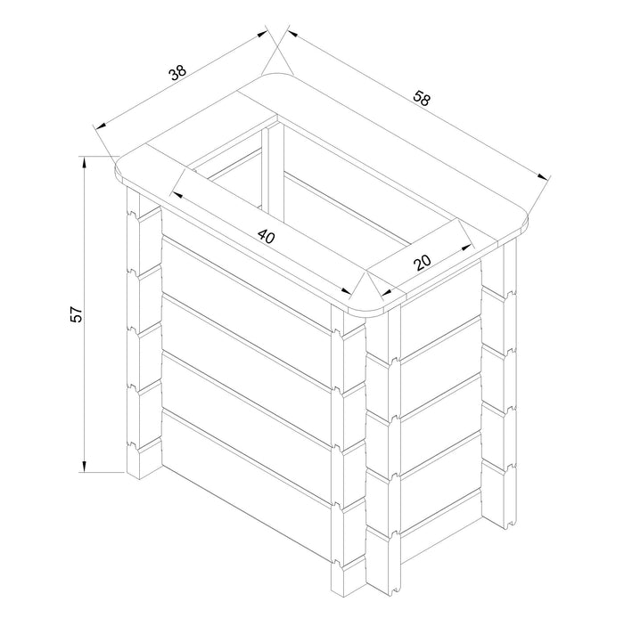 L'aiuola di giardino sopraelevata in legno - 58x38x57 cm - Timbela M611