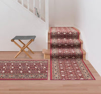 Passatoia Scala Bordata 67x80 cm Ingresso Corridoio Tappeto Cucina Gradini Bordeaux