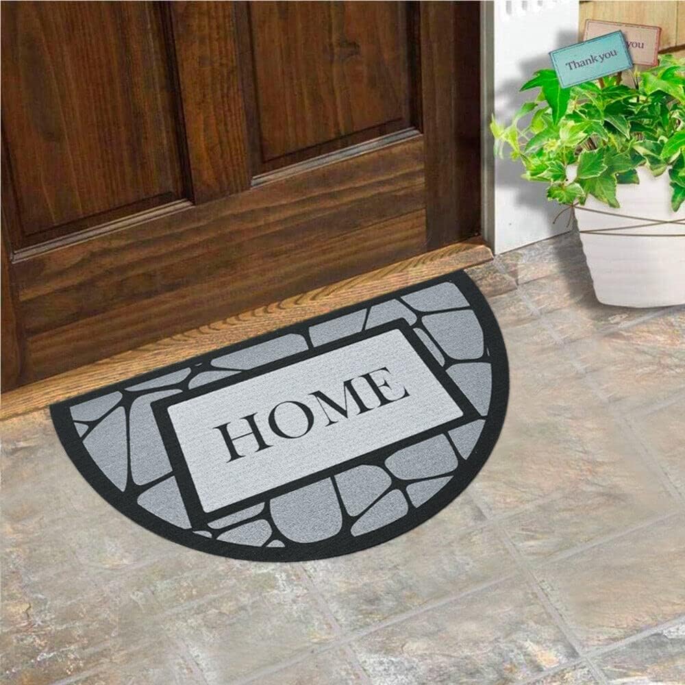 Zerbino Gomma Sostenibile 40X70 Antiscivolo Ingresso Interno Esterno Moderno Semiluna Dis.MA