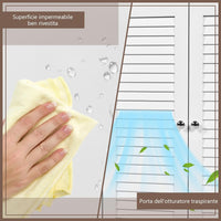 Armadio Angolare 60 x 44,5 x 173 cm, Mobile Angolare con 3 Ripiani Aperti e 2 Ante, Mobiletto Bagno Salvaspazio per Ingresso, Cucina e Salotto