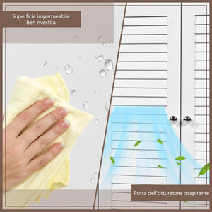 Armadio Angolare 60 x 44,5 x 173 cm, Mobile Angolare con 3 Ripiani Aperti e 2 Ante, Mobiletto Bagno Salvaspazio per Ingresso, Cucina e Salotto