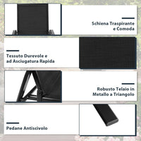 Set di 2 Sedie da Giardino, Sedie da Giardino per Patio in Textilene, con Braccioli Curvi, Telaio in Metallo, Sedia da Bistrot Portata 200 kg, Per Giardino Patio, 56 x 72 x 90 cm (Nero)
