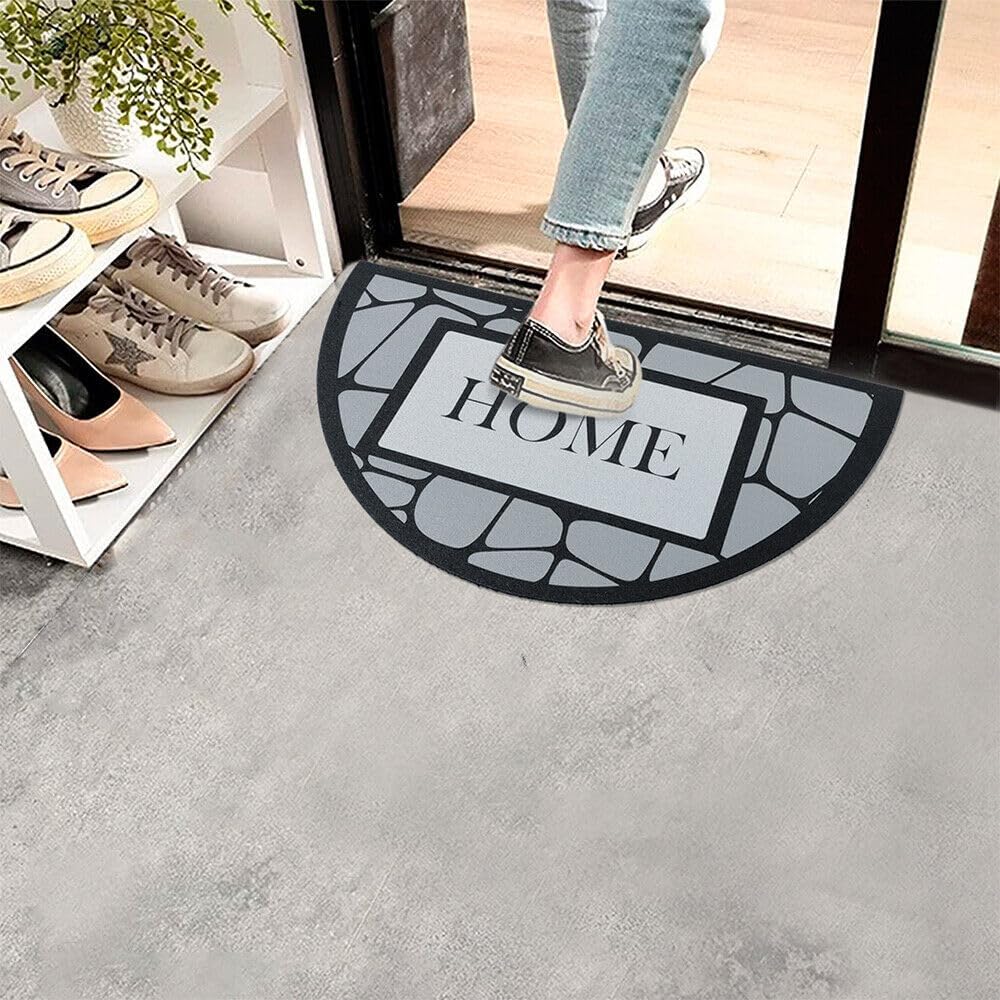 Zerbino Gomma Sostenibile 40X70 Antiscivolo Ingresso Interno Esterno Moderno Semiluna Dis.MA