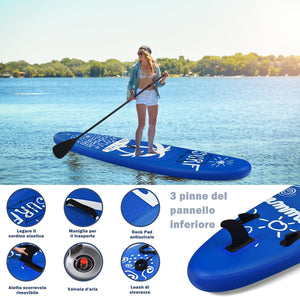 SUP Stand Up Paddle Board Tavola da SUP Gonfiabile con Borsa e Pinne