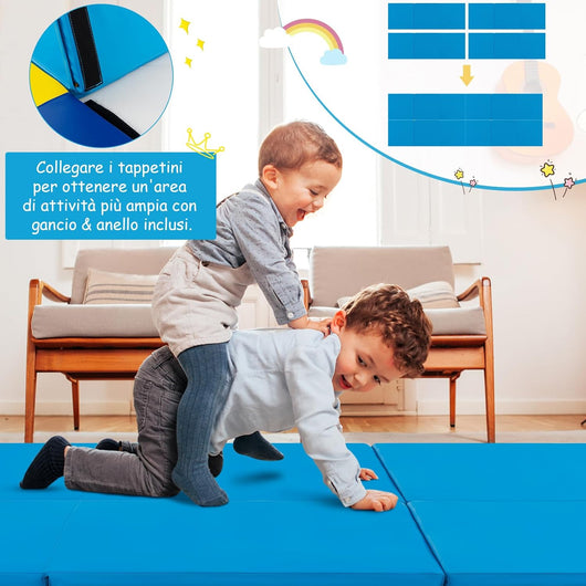 Tappetino Morbido da Palestra Yoga fitness allenamento Pieghevole e Portatile, Multifunzionale e Antiscivolo, Vari Colori Disponibili, 180 X 60 X 5 cm