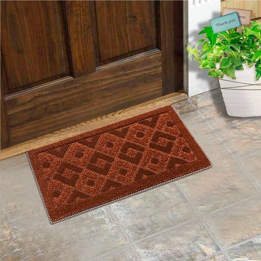 Zerbino Ingresso 50x80 cm Asciugapassi Assorbente Antiscivolo Vellutato Made In Italy Arancione