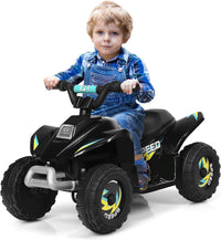 6V Quad Elettrico per Bambini con Batteria, Mini Quad con Funzione Avanti/Indietro, Velocità Massima 4,6 km/h (Nero)