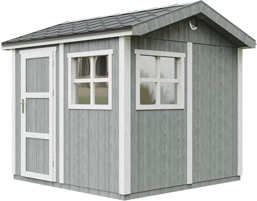 Casetta da giardino di qualit? premium 5,9 m² - H252x250x294 cm - Timbela M913-CAVERN STEEL