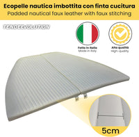 Finta Pelle Trapuntata Bianca - Resistente, Ideale per Nautica Interno e Esterno - Vendita al Mezzo Metro