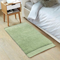 Tappeto Scendiletto Camera Doccia Bagno 60x120 Cm Morbido Puro Cotone Assorbente Antiscivolo Verde