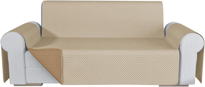 Copridivano Double Face Moderno Lavabile Fodera ProteggiDivano 4 Posti Beige