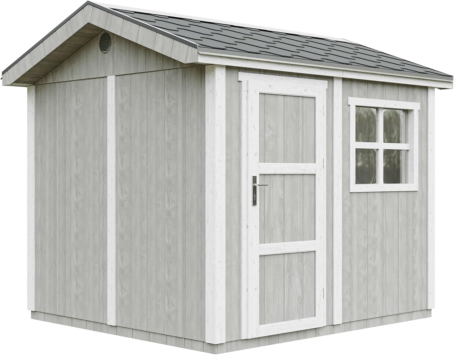 Casetta da giardino di qualit? premium 5,9 m² - H252x250x294 cm - Timbela M913-TUNDRA GREY