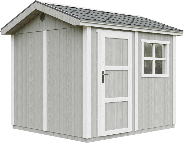 Casetta da giardino di qualit? premium 5,9 m² - H252x250x294 cm - Timbela M913-TUNDRA GREY