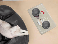 Tappeto Sottociotola Tovaglietta 50x70 cm Pvc Impermeabile Antisfilo Antiscivolo Cane Gatto Dis.E