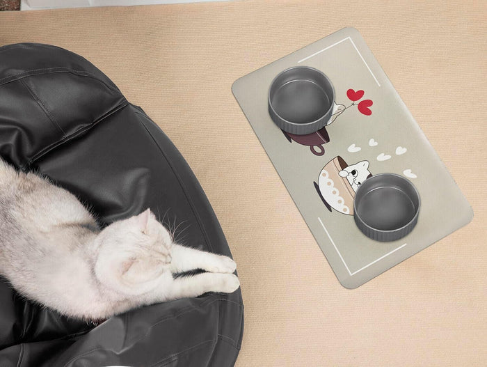 Tappeto Sottociotola Tovaglietta 50x70 cm Pvc Impermeabile Antisfilo Antiscivolo Cane Gatto Dis.E