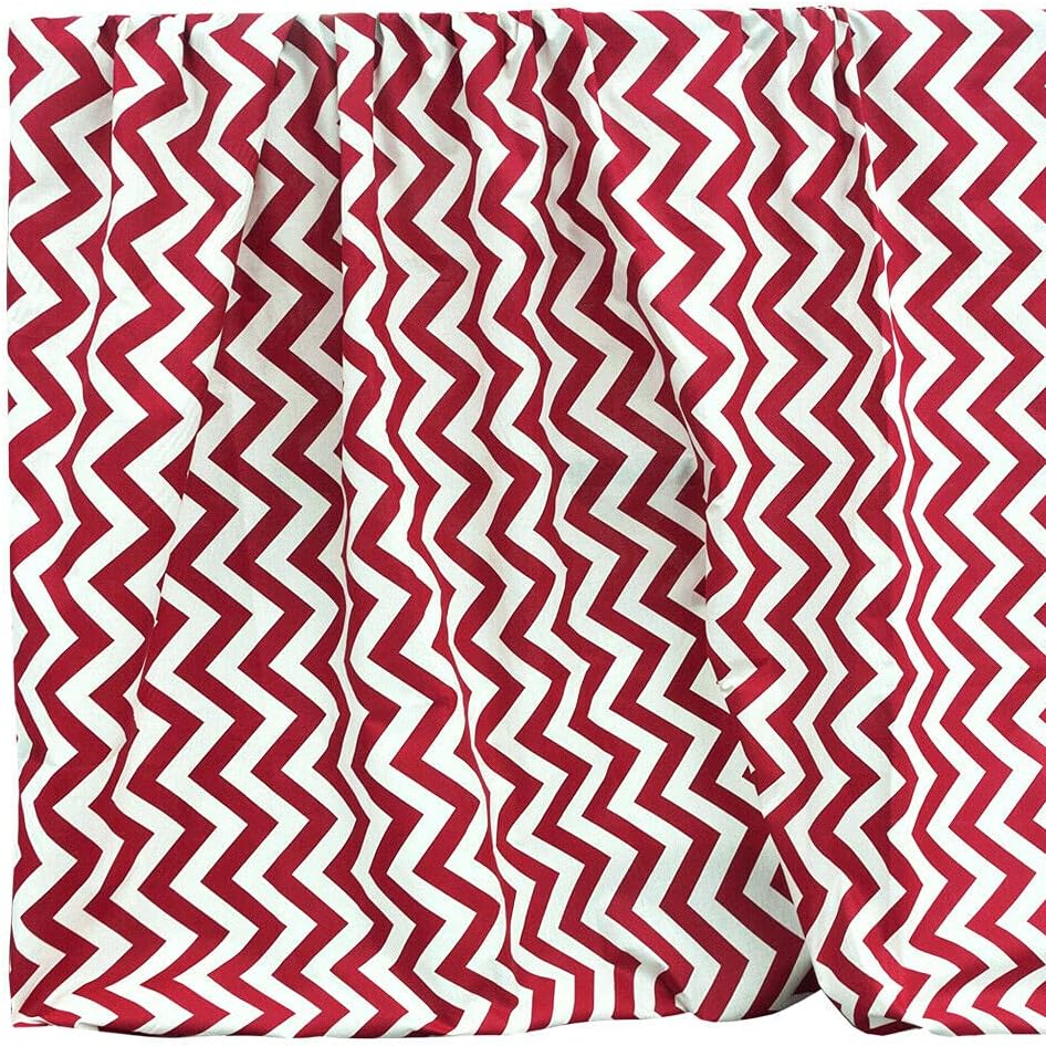 Telo Arredo Copritutto 270x280 cm Letto Poltrona Copridivano Cotone Cuoricini Rosso Motivo Zig Zag