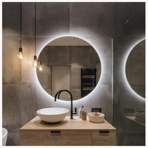 Specchio Bagno LED Rotondo ATOS Ø60 cm, Specchio Retroilluminato Bagno, Specchio LED Bagno 4000K, Specchio Rotondo Bagno moderno