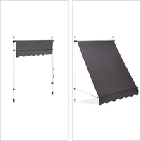 Tenda da balcone telescopica a manovella altezza regolabile in acciaio poliestere resistente ai raggi UV 150 x 120 cm grigio 13_0002541_6