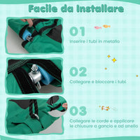 Altalena a Cerchio da 102 cm, Altalena a Nido con Corde Regolabili e Moschettoni, Tessuto Oxford Impermeabile, Altalena Rotonda da Esterno con Rotazione a 360Â° per Bambini(Verde)