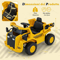 12V Caterpillar Veicolo da Costruzione Elettrico, Macchina Elettrica per Bambini con Telecomando Paletta e Cassone Basculante, 3-4 km/h, per Bambini 3-6 Anni