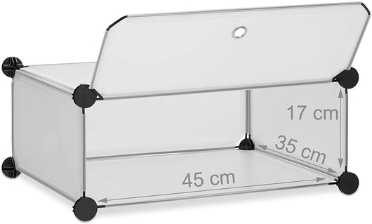 Mobili scarpiere modulari portaoggetti in plastica 20 paia trasparenti 13_0001644