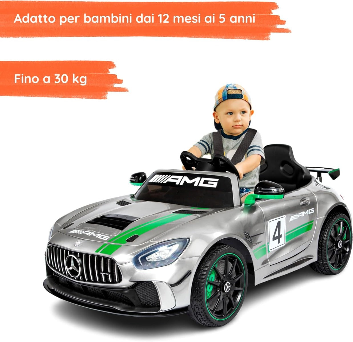Auto Elettrica per Bambini Mercedes GT4 AMG Luxury  12V