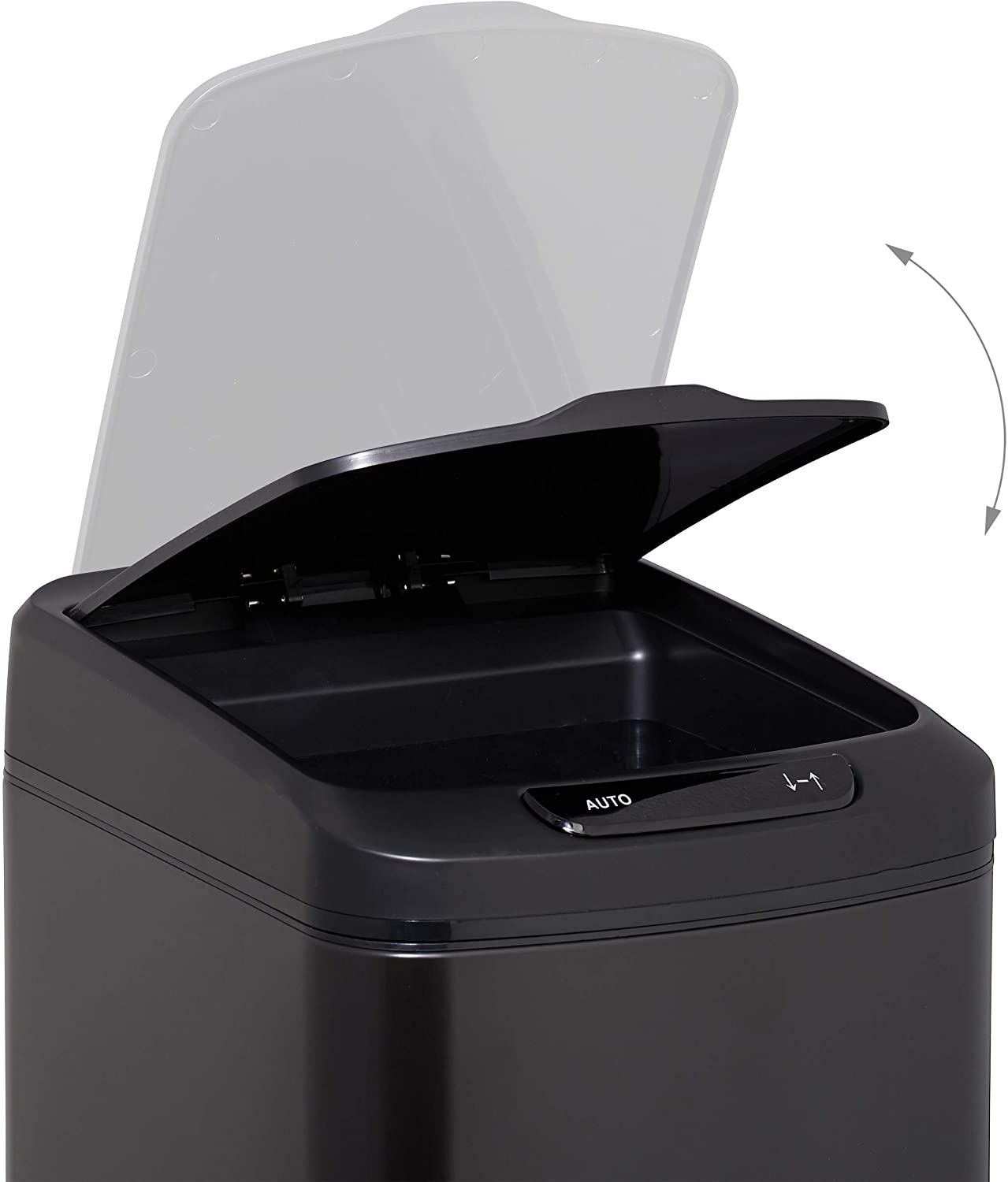 Pattumiera da cucina coperchio automatico con guarnizione contenitore 12 litri nero 13_0002336_2