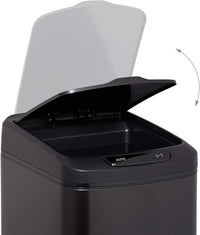 Pattumiera da cucina coperchio automatico con guarnizione contenitore 12 litri nero 13_0002336_2