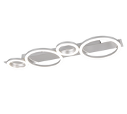 Plafoniera LED, metallo, cromato, L 72 cm, Lumos