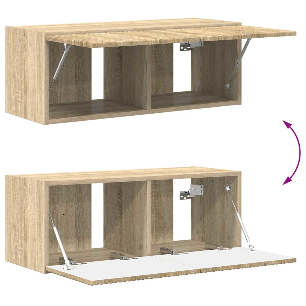 Set mobile TV 2 pz-Credenza per TV Rovere Sonoma Legno multistrato 358657
