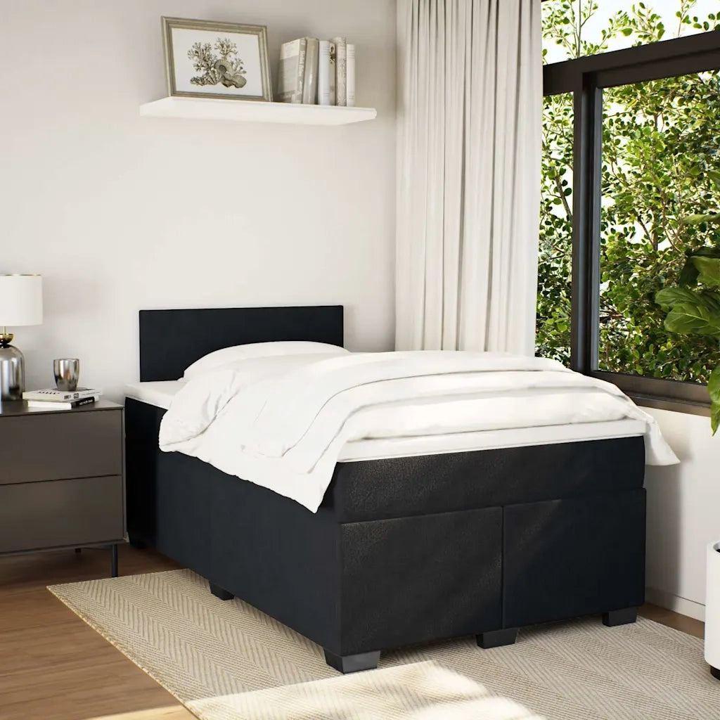 Giroletto a Molle con Materasso Nero 120x190 cm in Velluto 3288554