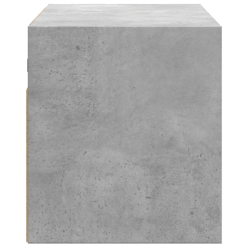 Mobile TV a Parete con Luci LED Grigio Cemento 80x31x35 cm 852260