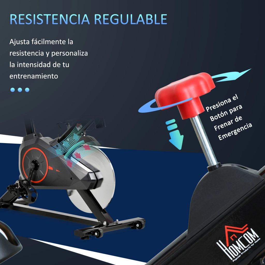 Cyclette da Interno con Display LCD Cardiofrequenzimetro Sella e Manubrio Regolabili Volano 6 kg ¨C Xylo ¨C Nero Rosso
