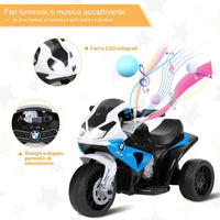 BMW Moto Cavalcabile per Bambini, Moto Giocattolo con Rotelle, Fari, Funzione Musica, Motocicletta a 3 Ruote, Regalo Perfetto per Bambini, 66 x 37 x 44,5 cm (Blu)