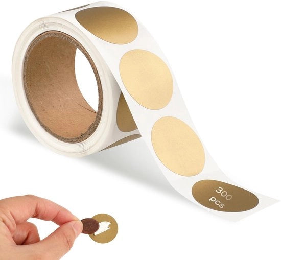 Etichette Sticking 300 pezzi - Etichette Sticking Oro - Etichette Sticking Autoadesive - Etichette Sticking Personalizzate - Etichette Sticking per Reveal di Sesso - Diametro 2,5 cm - Foglio di Sticking