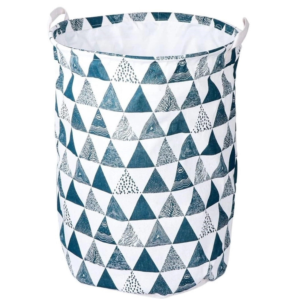Trade Shop - Cesto Porta Biancheria Vestiti Sporchi Pieghevole Motivo Triangoli 35x45cm 10476 -