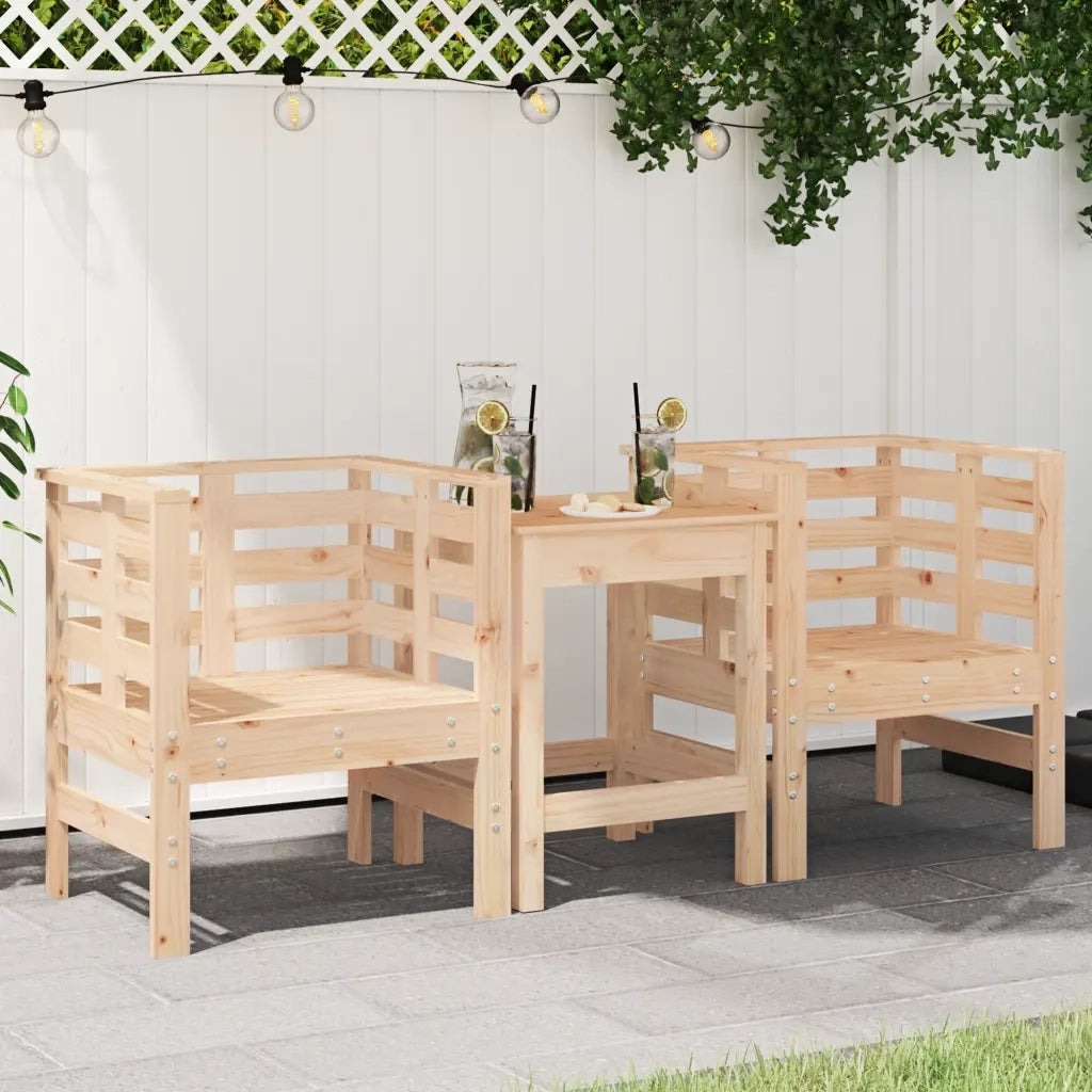 Sedie da Giardino 2 pz | Sedie da Esterno 61,5x53x71 cm in Legno Massello di Pino