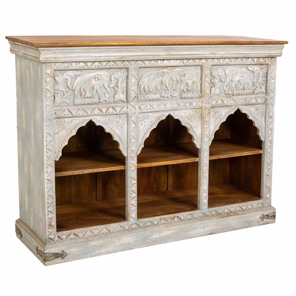 Credenza in legno bianco 132x40x96