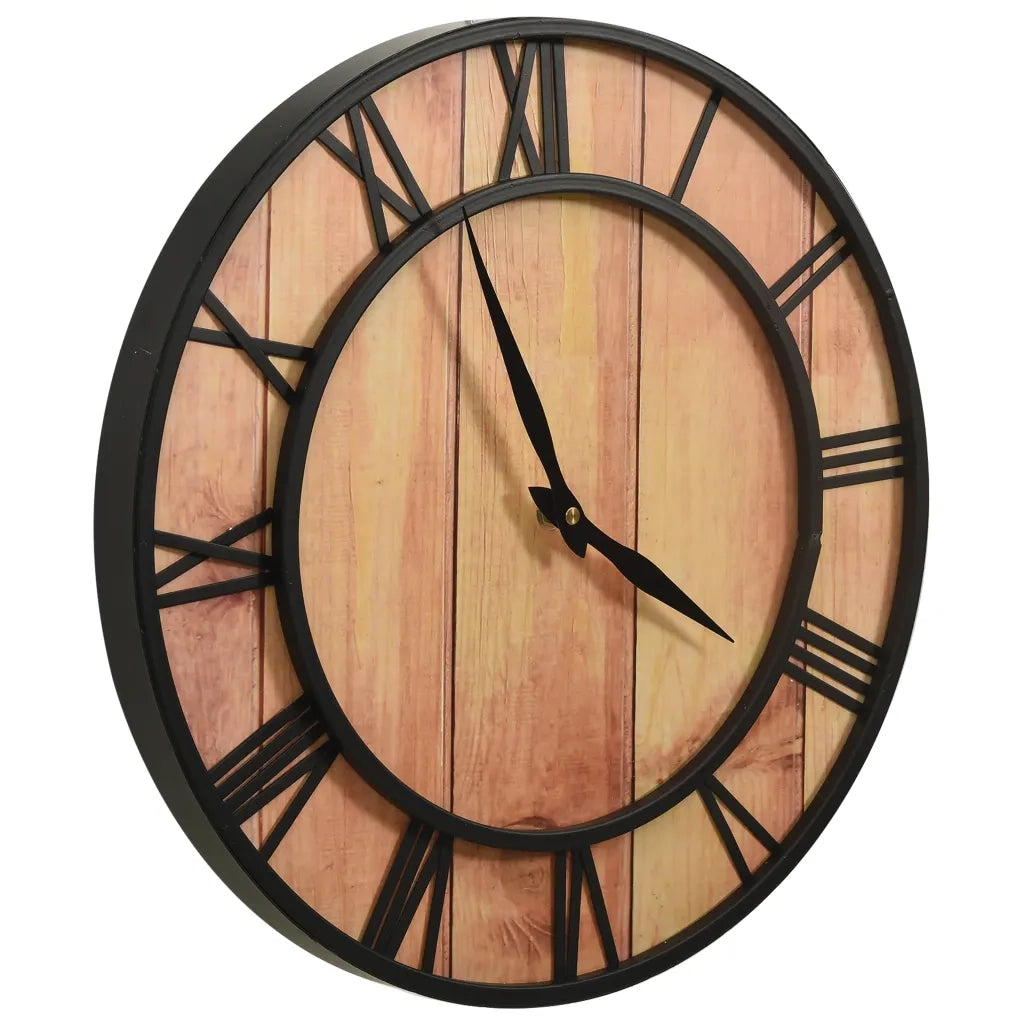 Orologio da Parete 39 cm Marrone e Nero in MDF e Ferro 325172