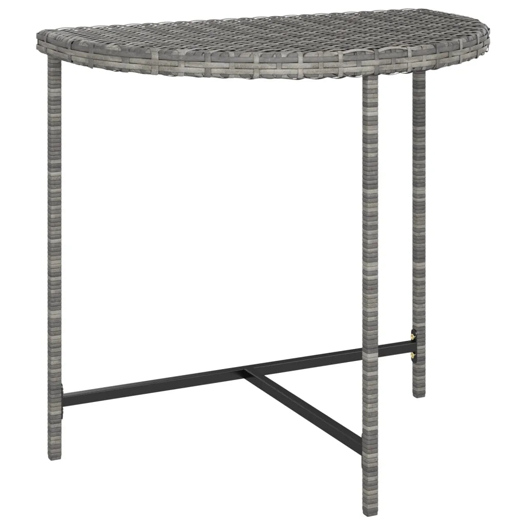 Tavolo da Giardino Grigio 80x50x75 cm in Polyrattan 316655