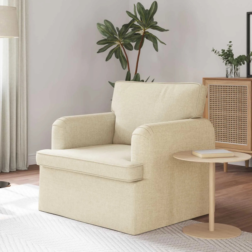 Divano | Divano da soggiorno | Sofa Crema 84 x 80 x 85 cm Tessuto
