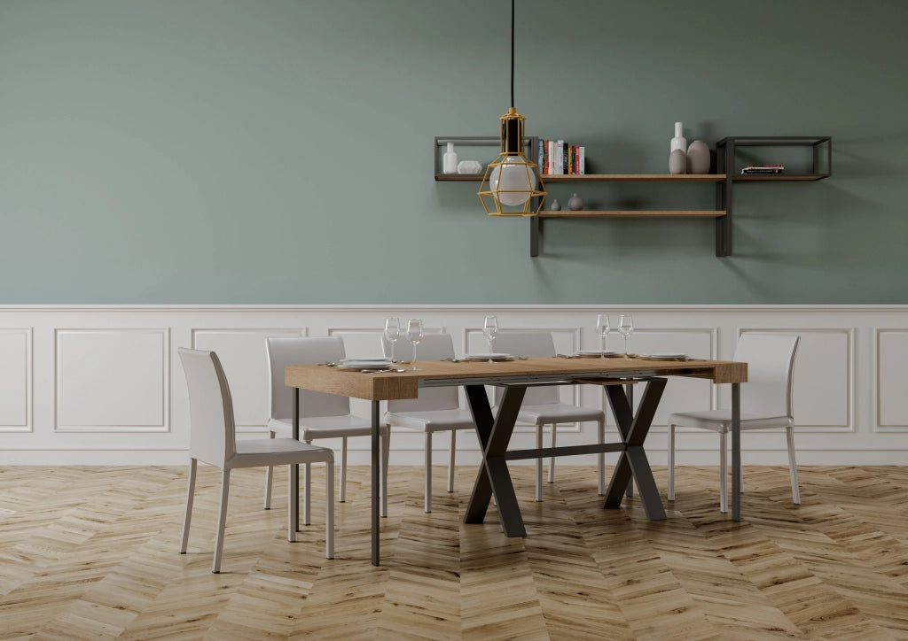 Consolle Allungabile 90-300x40x77 cm in Nobilitato Marrone