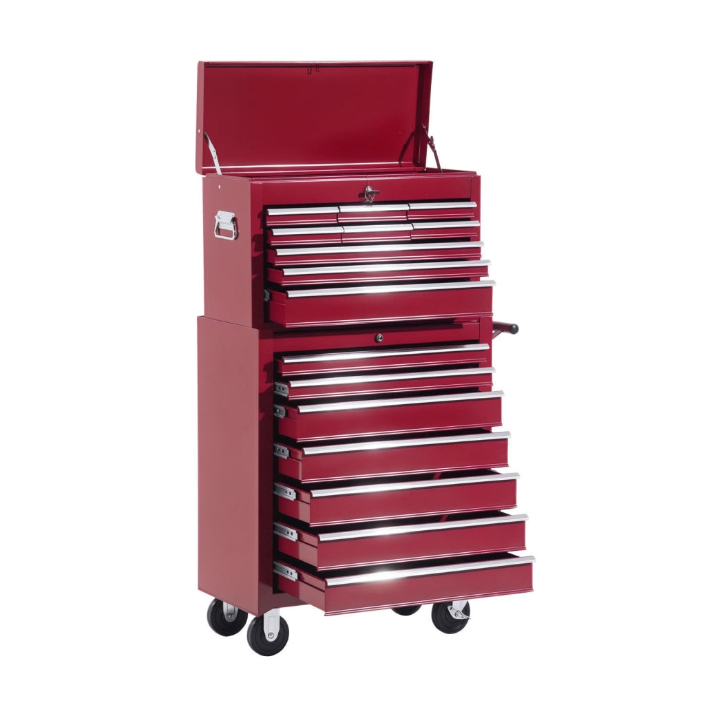 Carrello portautensili con cassettiera ¨C Xylo ¨C rosso con cassetti chiudibili a chiave