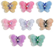 Pannelli decorativi a forma di farfalla 30 pezzi - bordure da cucire - applicazioni per abbigliamento - decorazione - progetti di ricamo - polyester 4 x 5 cm